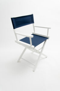18" Contemporary Series Chair - White with Navy Canvas