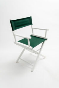 18" Contemporary Series Chair - White with Hunter Green Canvas