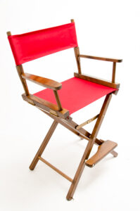 24" Contemporary Series Chair - Walnut with Red Canvas