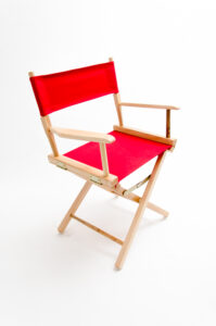 18" Commercial Series Chair - Natural with Red Canvas