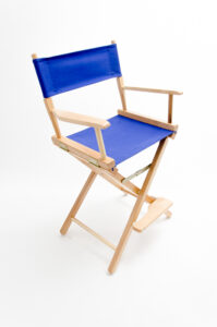 24" Commercial Series Chair - Natural with Royal Blue Canvas